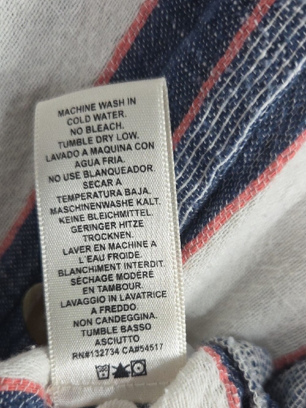 Anthropologie Blue, White & Red Striped Button-Front Top - Cloth & Stone - Picture 4 of 16